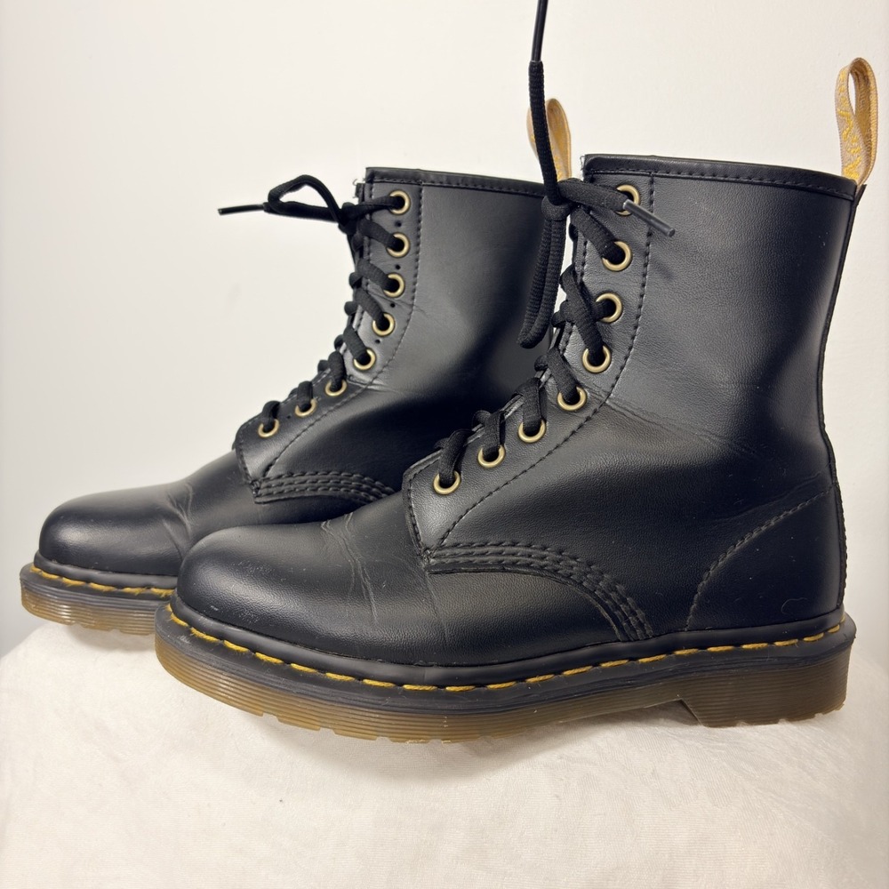 Doc Dr Martens 14045 Vegan Felix Combat Lace Up Women's 5 Mens 4 Black Boots